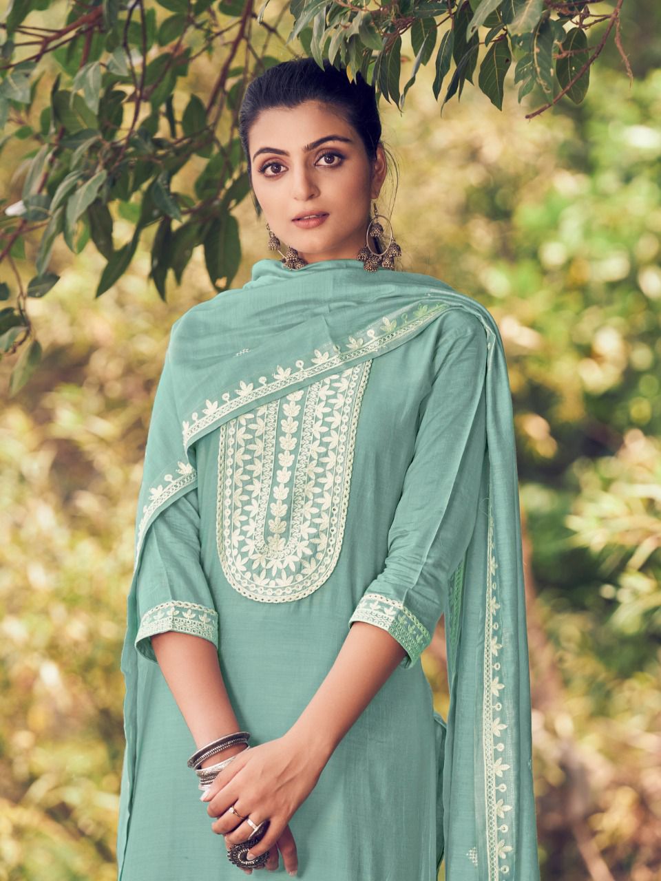 White London Fancy Printed Heavy Ethnic Wear Readymade Suit Collection